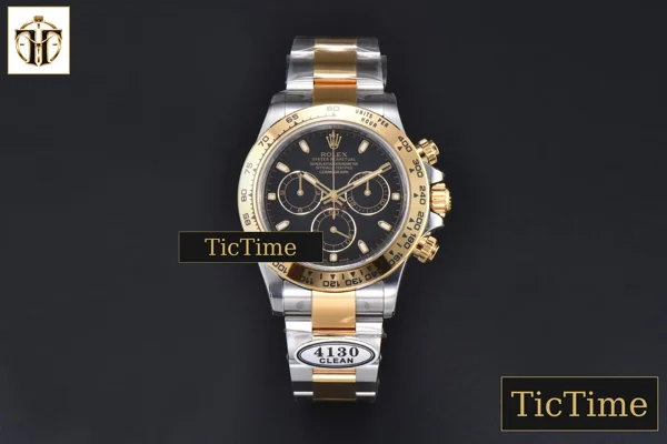 Foto frontal — Daytona 116503 40mm Clean Factory YG/SS Black Dial Lume Marker YG/SS Bracelet SH4130