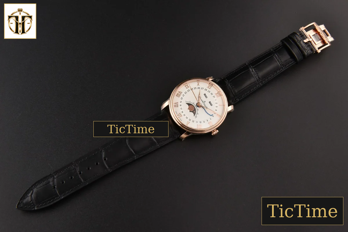Villeret Complicated Function 6654 40mm OMF RG White Dial Black Leather Strap V3 A6654 — foto 31