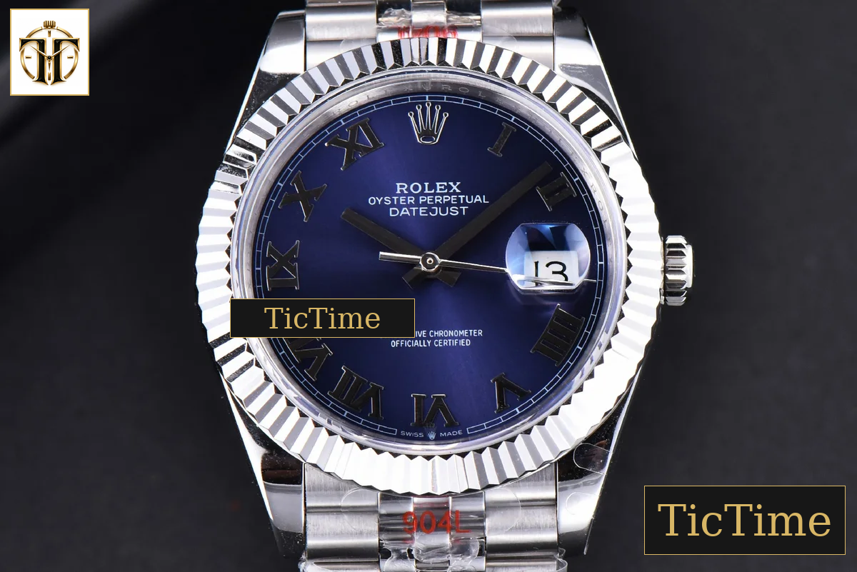 Datejust 41mm GMF SS Blue Dial Roma Marker Fluted Bezel Jubille Bracelet VR3235 — foto 2