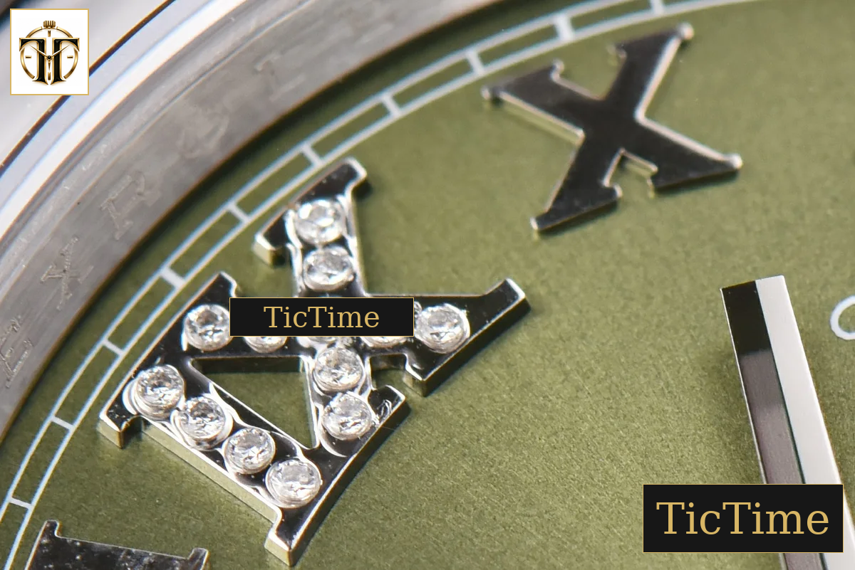 DateJust 36mm GMF SS Smooth Bezel Green Dial Diamond Roma Marker Jubilee Bracelet VR3235 — foto 5