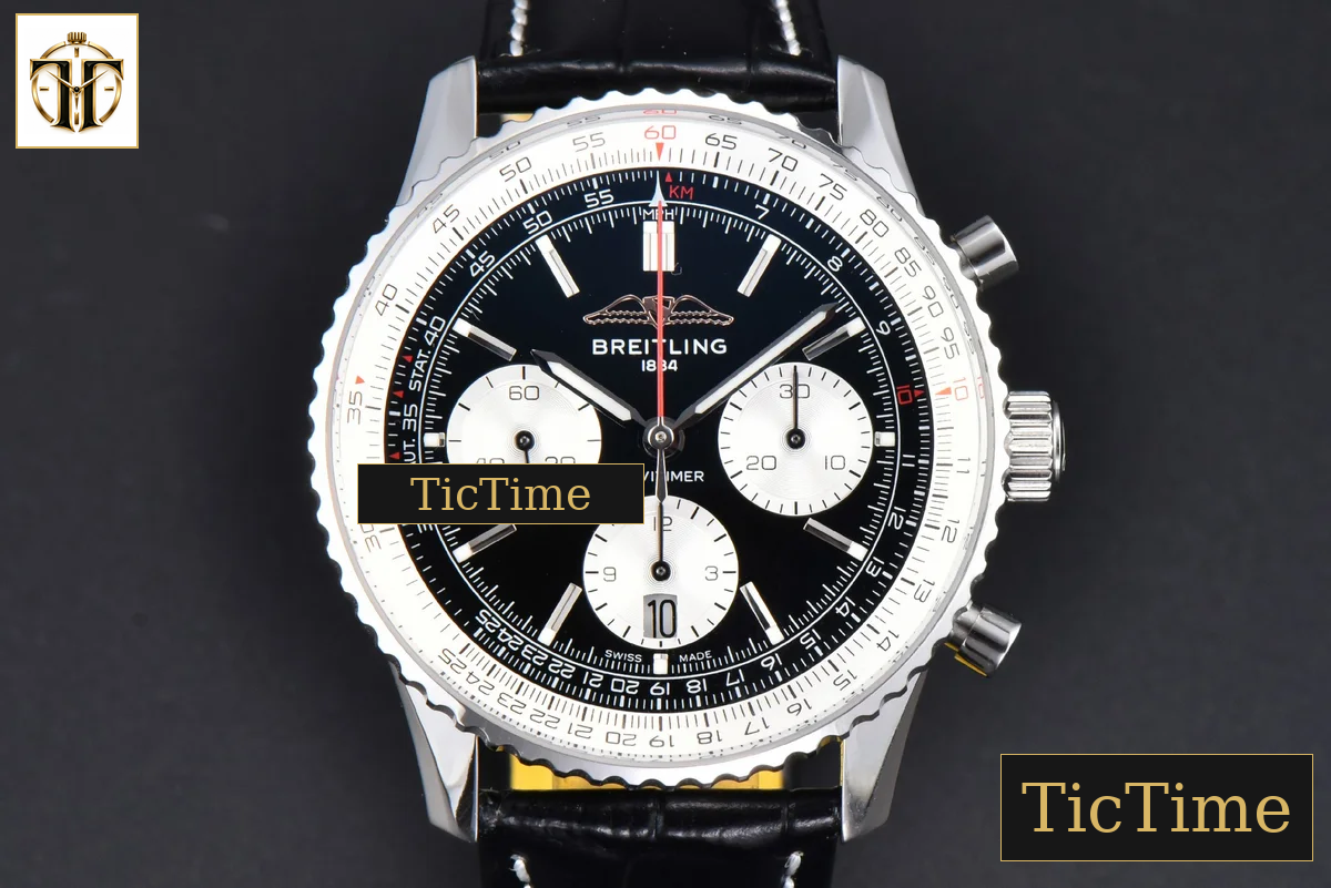 Navitimer B01 43mm BLSF Black Dial Black Leather Strap A7750 — foto 2