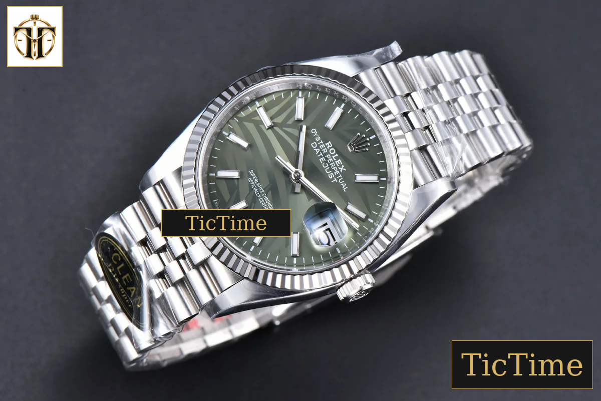 DateJust 126234 36mm Clean Factory Green Plam Dial Jubilee Bracelet VR3235 — foto 4