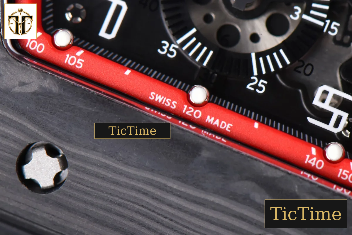 NTPT Chrono RM011 KVF Red Skeleton Dial Black Crown Black Rubber Strap V2 A7750 — foto 10