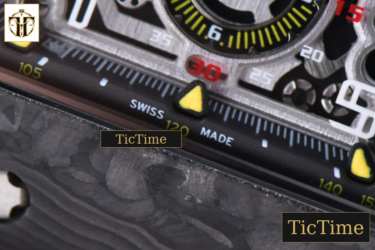 NTPT Chrono RM011 KVF Skeleton Dial Orange Rubber Strap V2 A7750 — foto 11