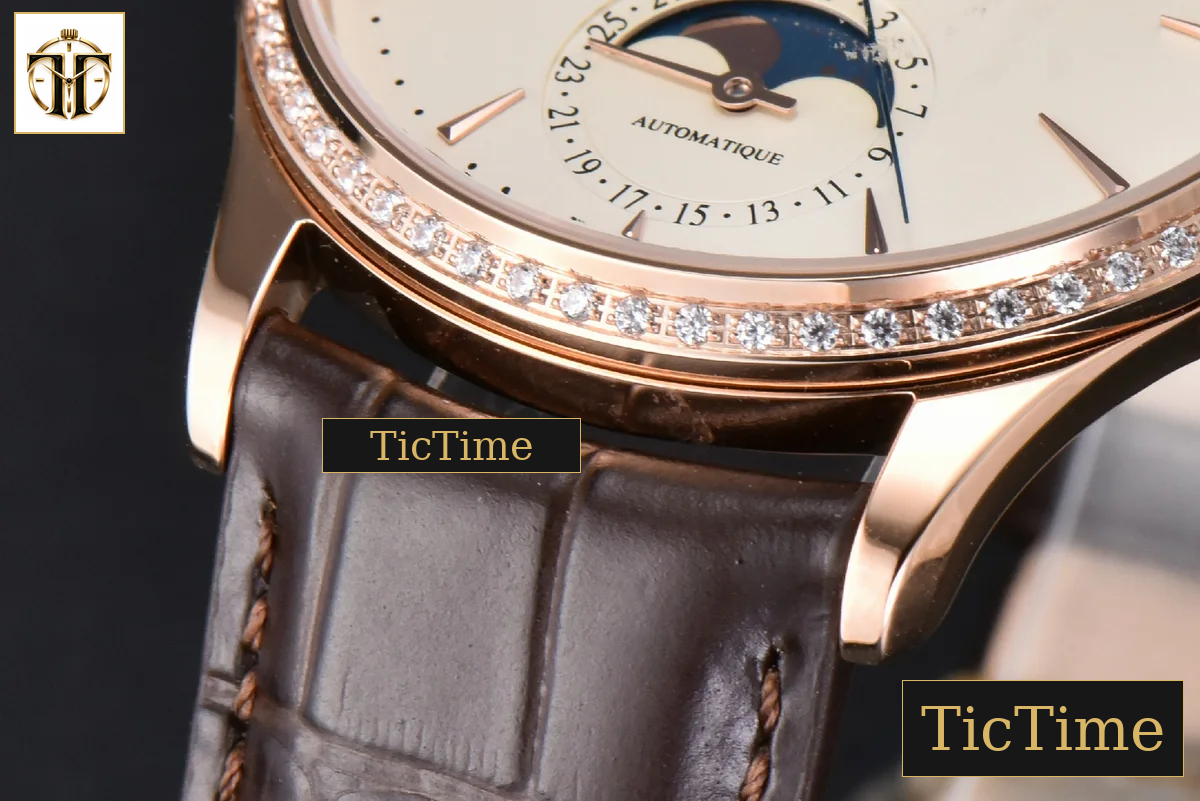 Master Ultra Thin Moonphase 1362501 39mm APSF RG Diamond White Dial Brown Leather Strap SA925 — foto 10
