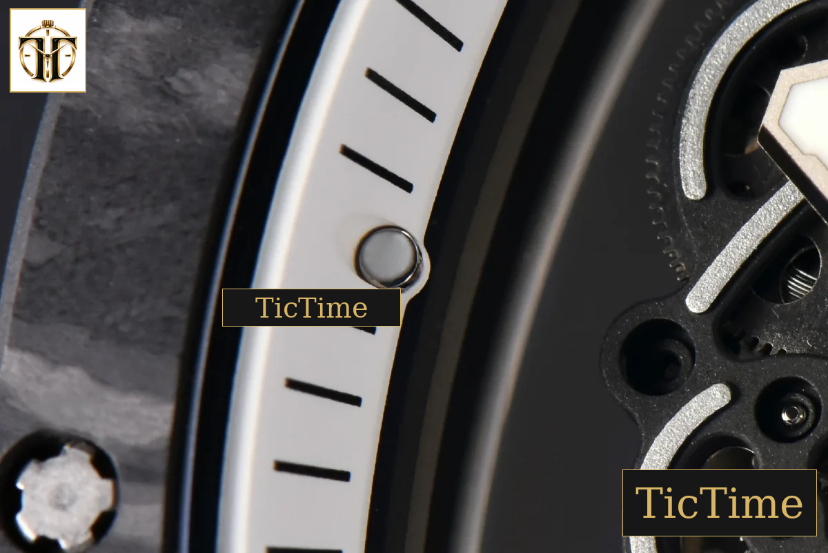 NTPT RM055 43mm ZF White Bezel Black Crown Black Rubber Strap V6 RMUL2 — foto 8
