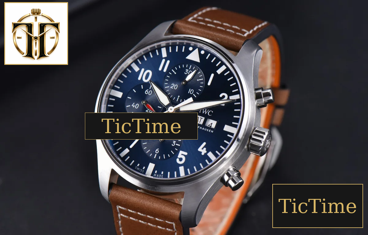 Pilot Chrono Spitfire IW377714 43mm ZF Blue Dial Brown Leather Strap A7750 — foto 5