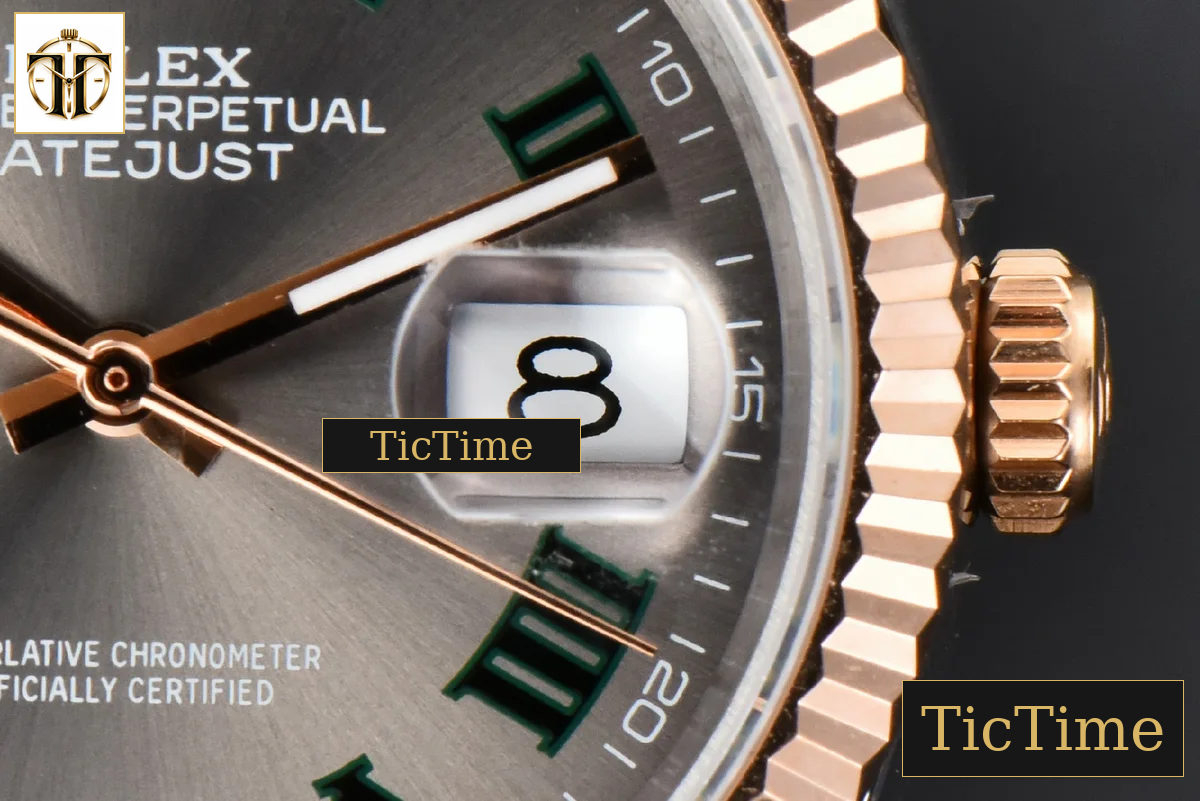 DateJust 36mm BPF RG/SS Fluted Bezel Gray Wimbledon Dial Jubilee Bracelet A2824 — foto 9