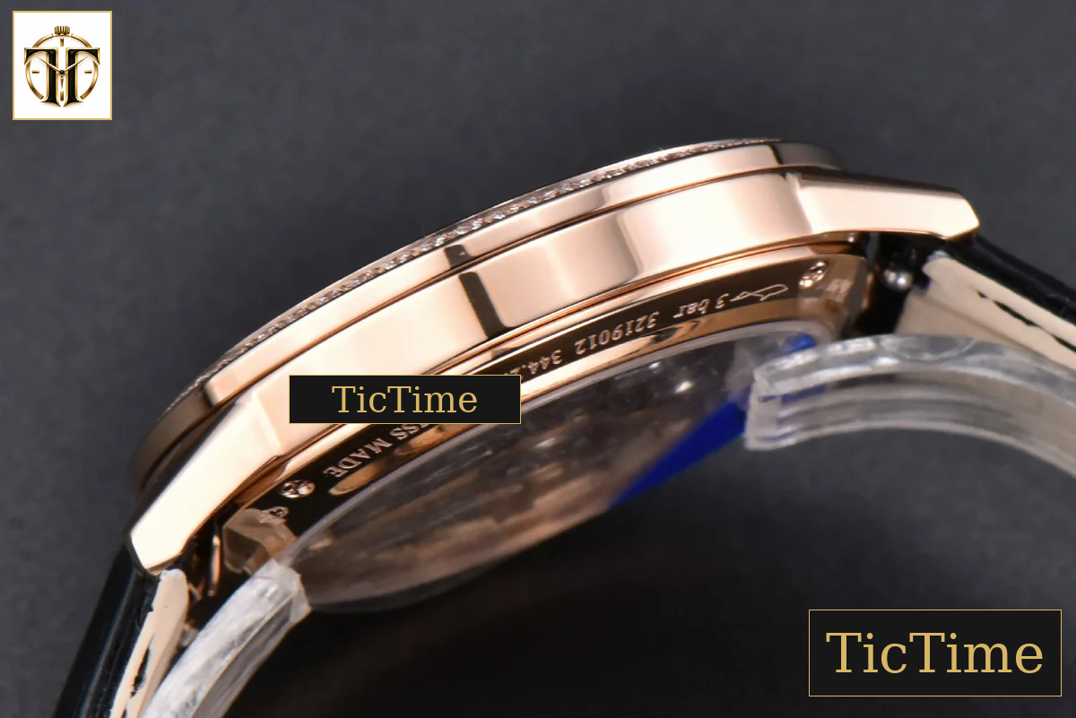 Rendez-Vous Night & Day 34mm APSF RG Diamond White Textured Dial Black Leather Strap A898 — foto 14