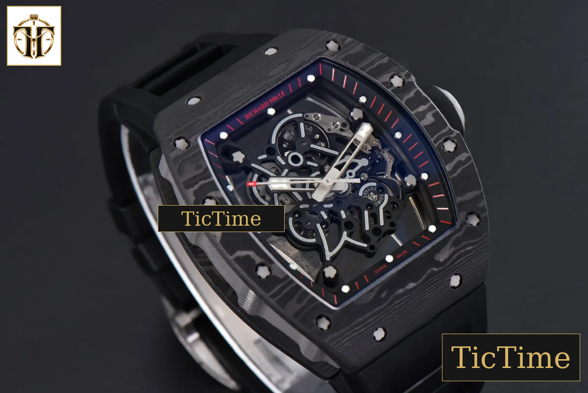 NTPT RM055 43mm ZF Black Bezel Black Crown Black Rubber Strap V6 RMUL2 — foto 14