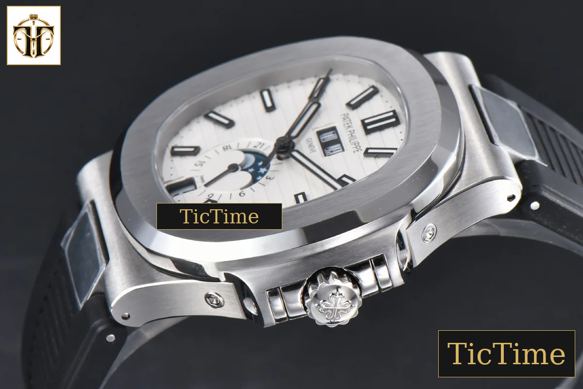 Nautilus Full Function 5726 40.5mm PPF White Dial Black Rubber Strap A324 — foto 10