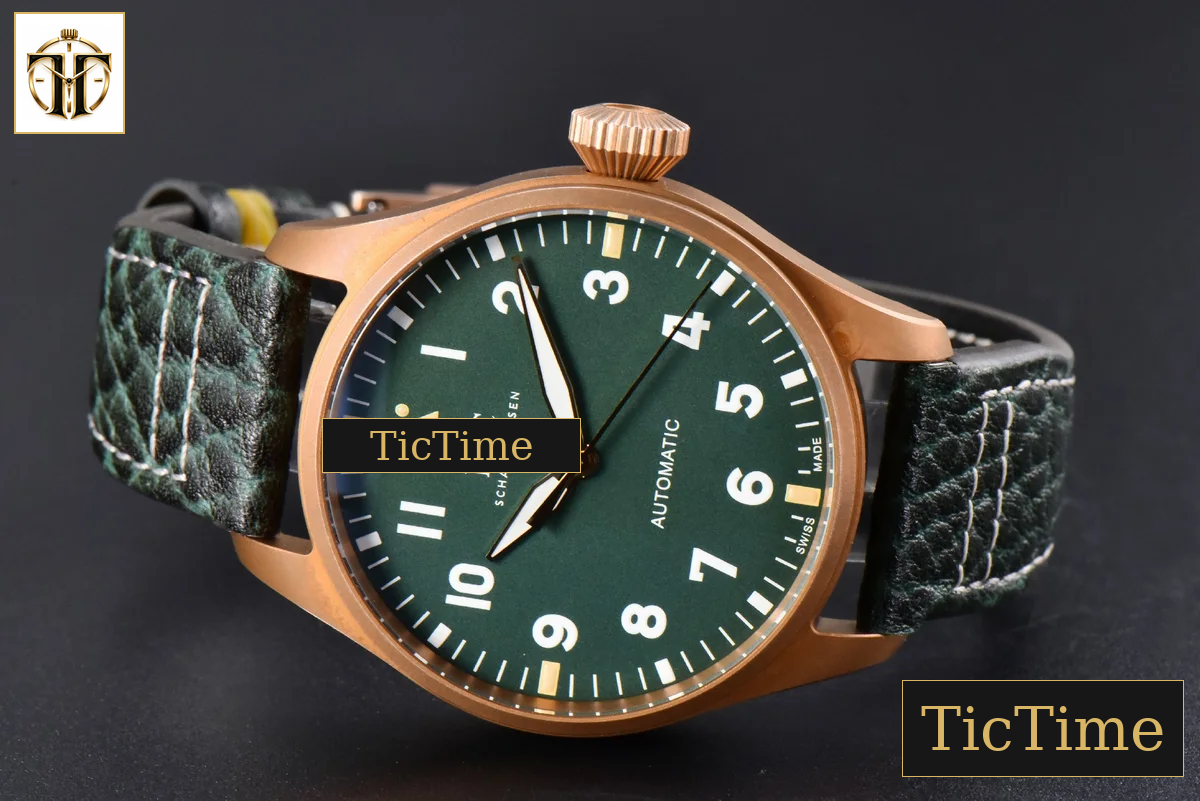 Big Pilot IW329702 43.8mm M+F Bronze Green Dial Green Leather Strap SEIKO 8N-24 — foto 13