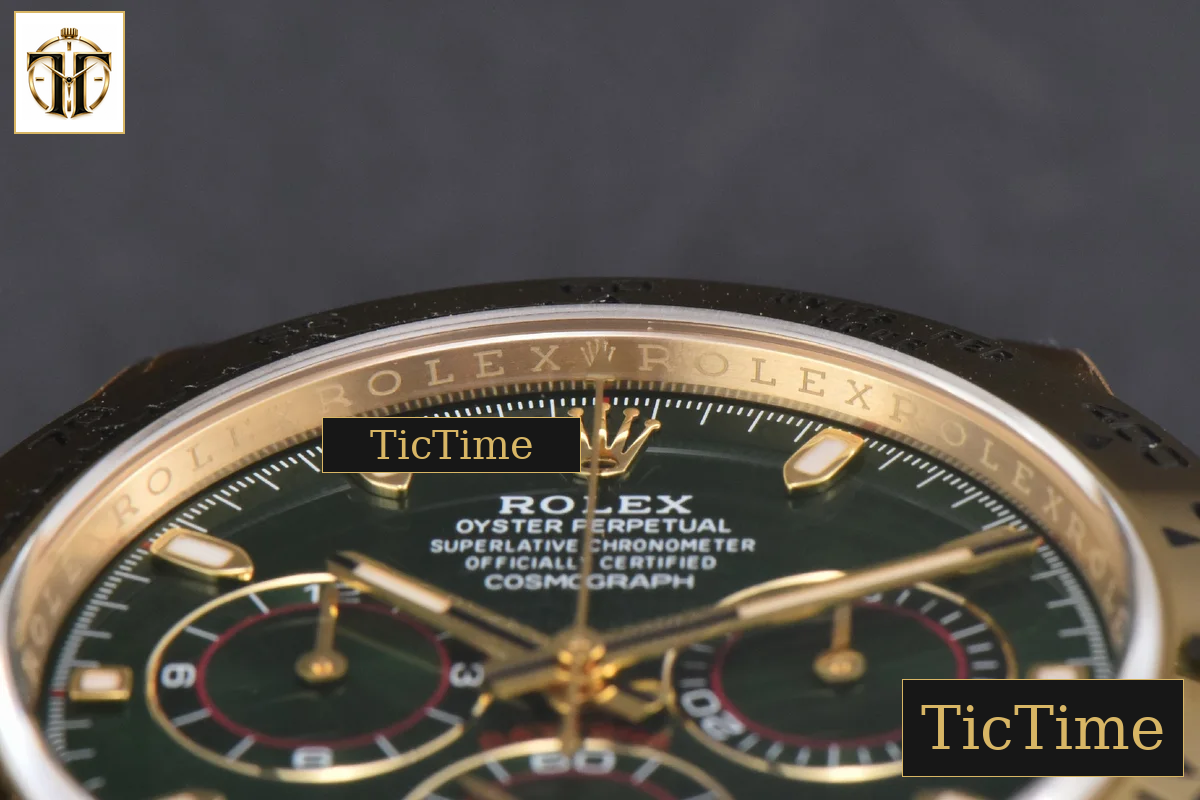 Daytona 116508 40mm Clean Factory YG 904L Green Dial YG Bracelet SA4130 — foto 14