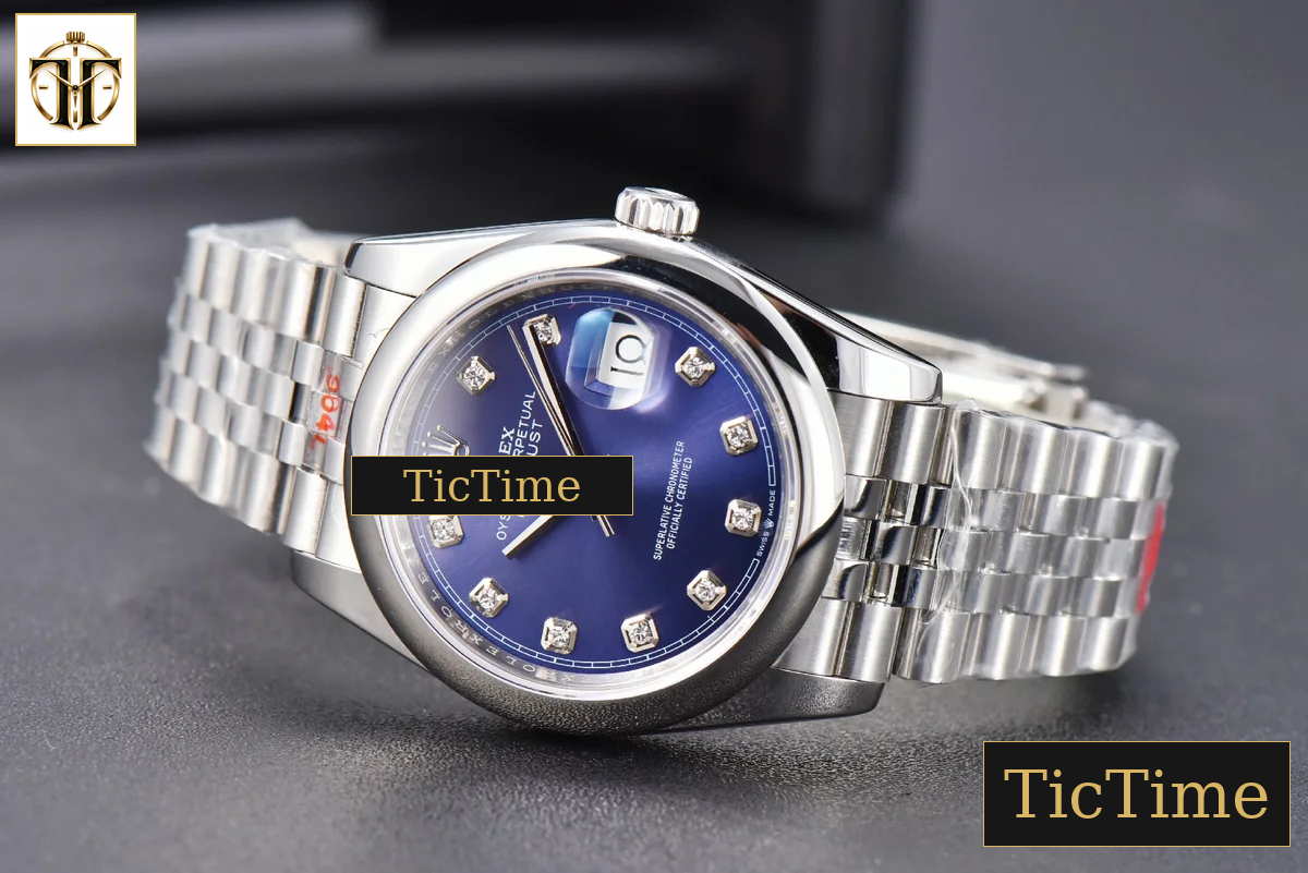DateJust 36mm GMF SS Smooth Bezel Blue Dial Diamond Roma Marker Jubilee Bracelet VR3235 — foto 15