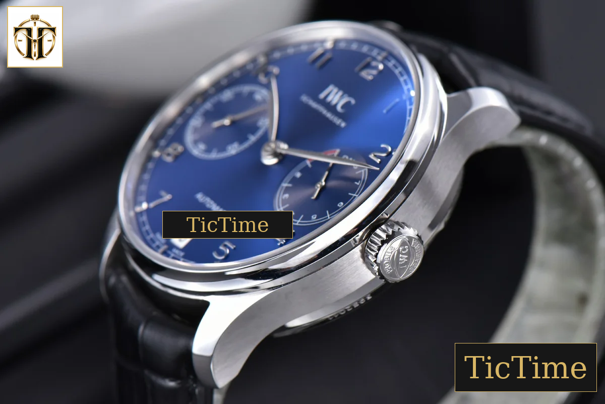 Portuguese PR IW500710 42mm ZF Blue Dial Black Leather Strap A51011 — foto 9