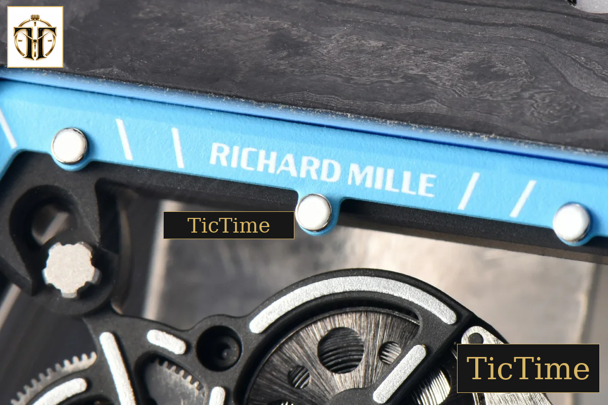 NTPT RM055 43mm ZF Blue Bezel White Crown White Rubber Strap V6 RMUL2 — foto 4