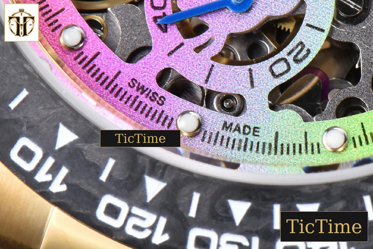 Blaken Daytona 40mm GETF PVD RG Carbon Skeleton Dial Pink Rubber Strap SA4130 — foto 10