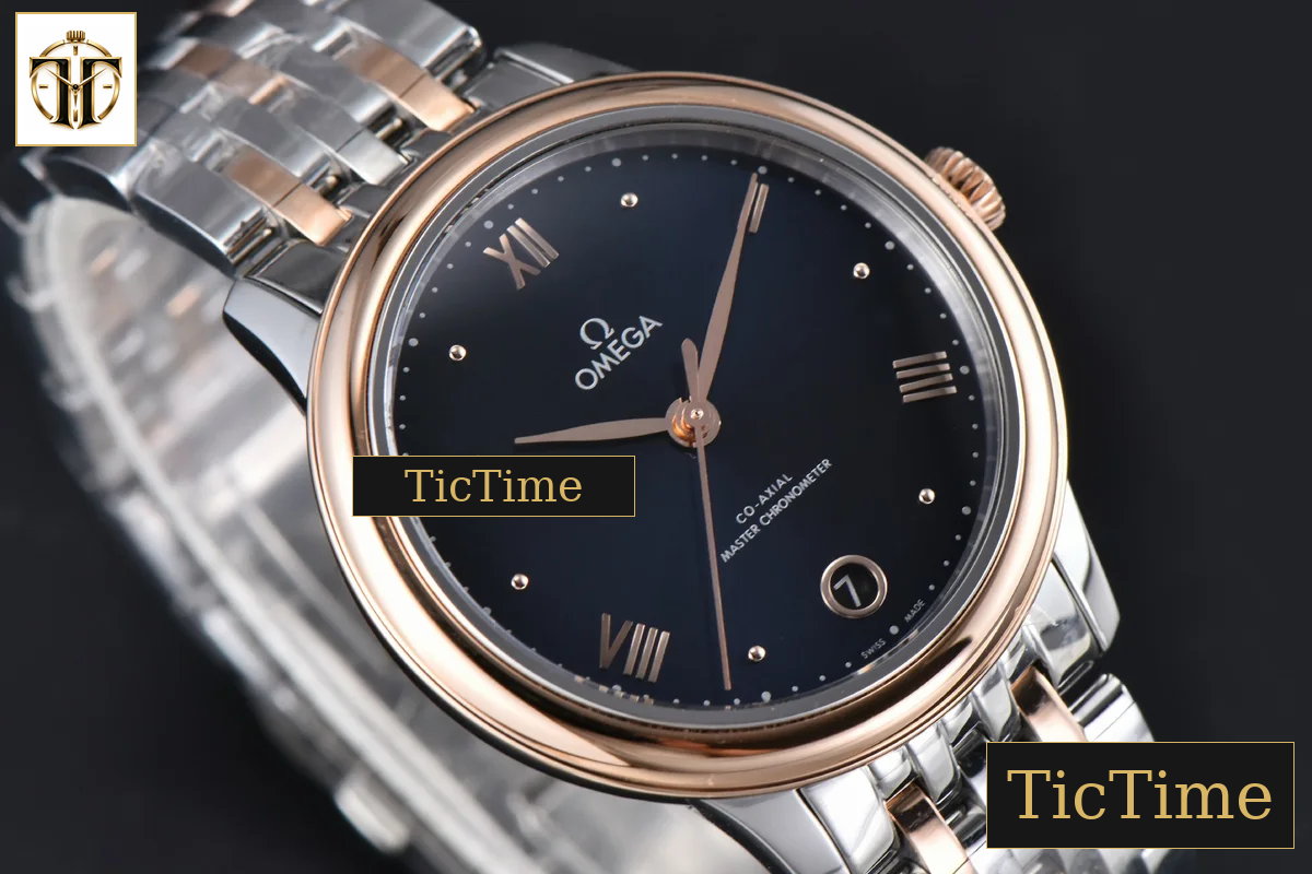 De Ville Ladies Prestige 34mm VSF Blue Dial RG Roman Marker RG/SS Bracelet A8800 — foto 11