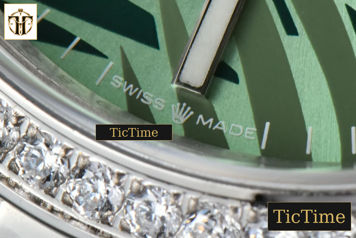 DateJust 36mm BPF Diamond Green Plam Dial Oyster Bracelet A2824 — foto 8