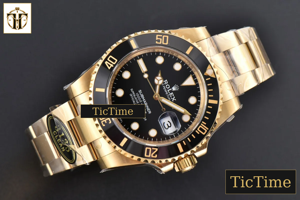 Submariner LN 116618 40mm Clean Factory YG Black DIal YG Bracelet VR3135 — foto 15