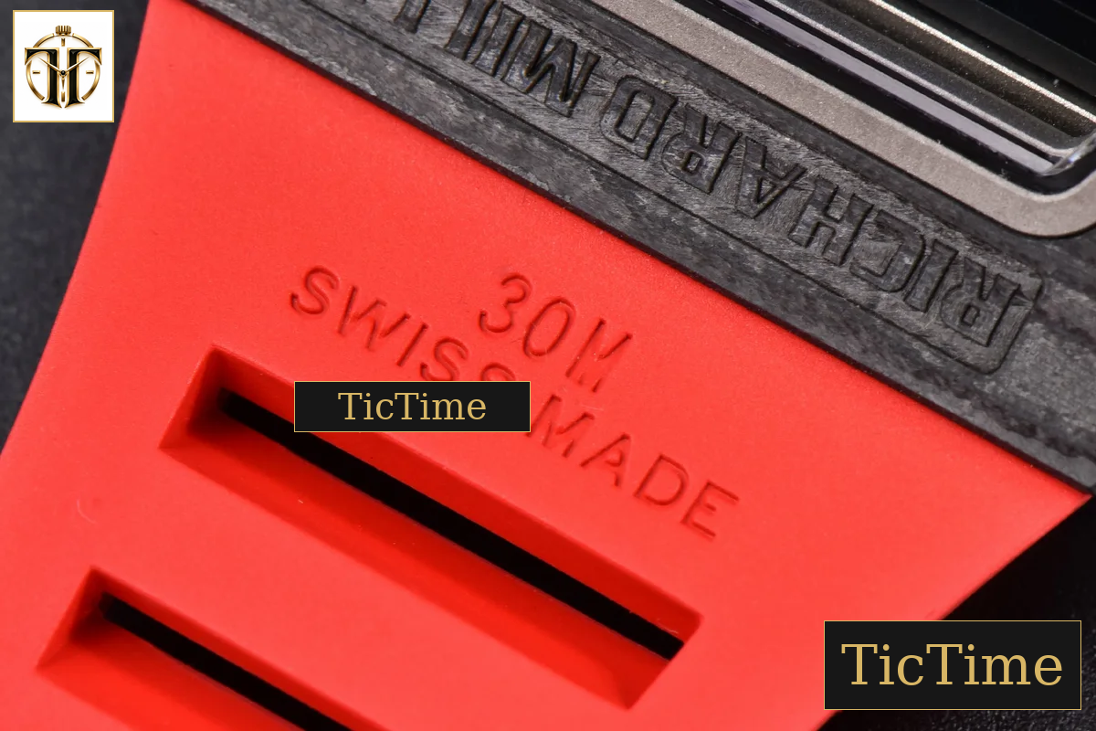 Ti Case RM055 42.7mm APSF Black Skeleton Dial Black Bezel Red Crown Red Rubber Strap RMUL2 — foto 23
