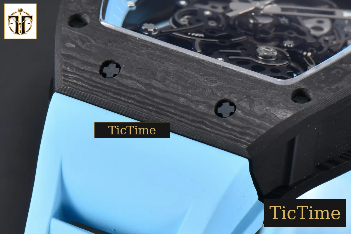 NTPT RM055 42.7mm BBRF Blue Skeleton Dial Blue Rubber Strap RMUL2 — foto 11