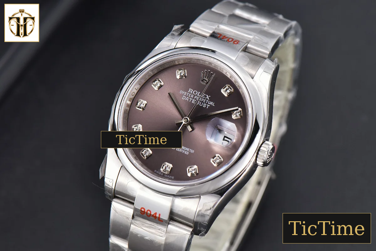 DateJust 36mm GMF SS Smooth Bezel Gray Dial Diamond Marker Oyster Bracelet VR3235 — foto 4