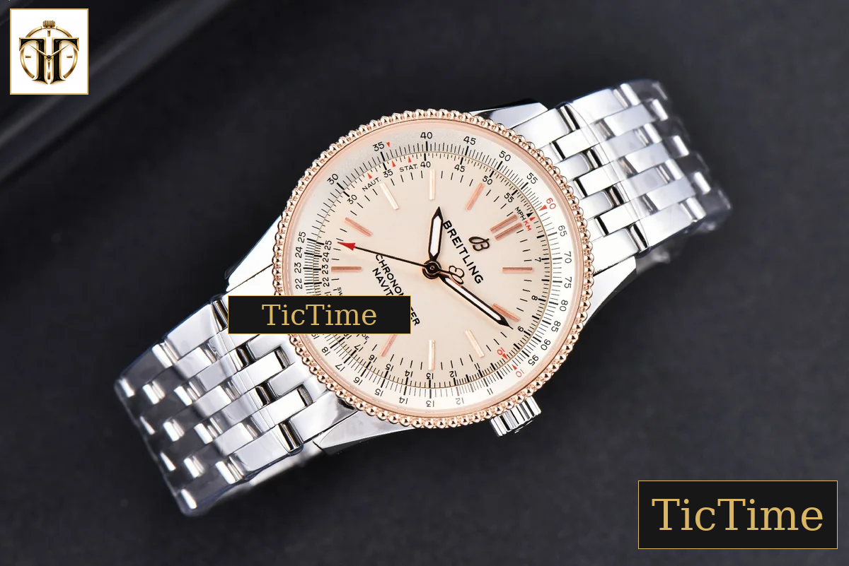 Navitimer 38mm TF RG White Dial White Bezel SS Bracelet A2824 — foto 4