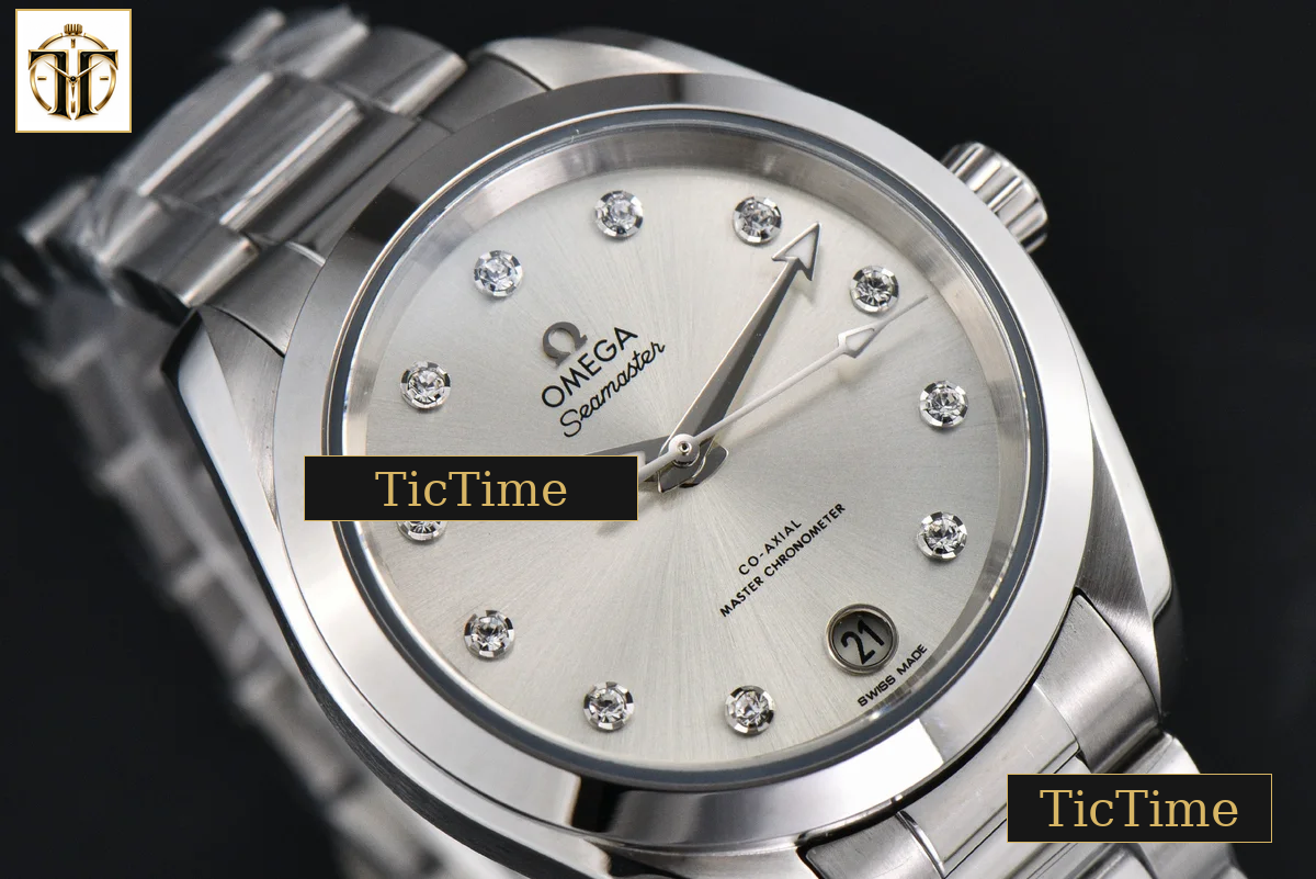 Aqua Terra 150M Ladies 34mm VSF Silver Dial Diamond Marker SS Bracelet A8800 — foto 8