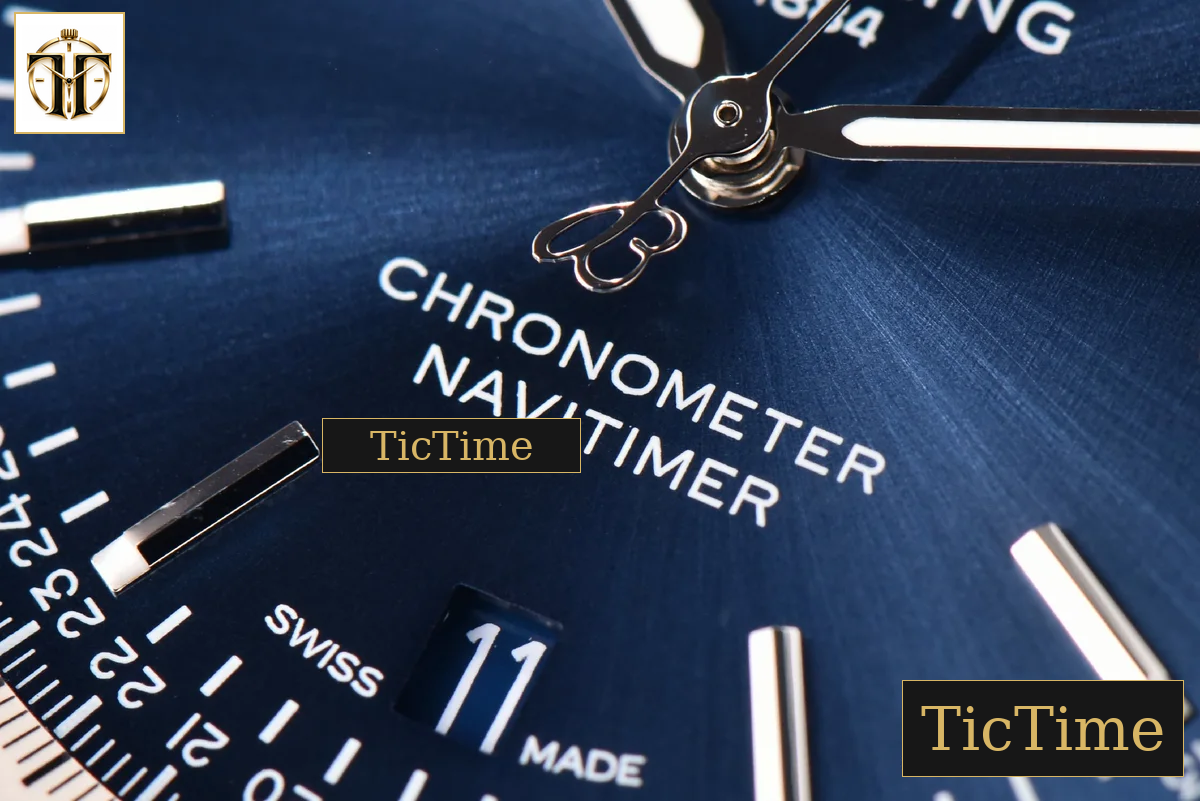 Navitimer 41mm TF SS Blue Dial White Bezel Blue Leather Strap A2824 — foto 5