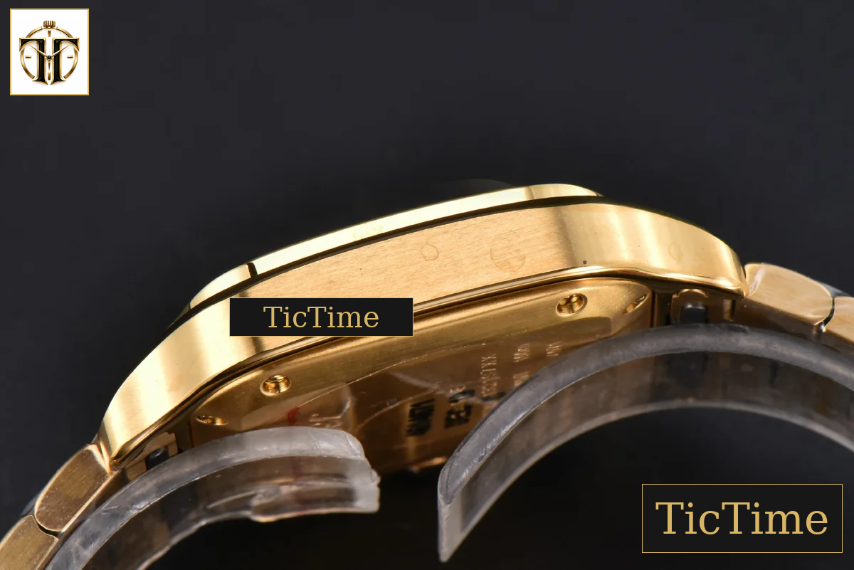 Santos de Cartier Medium 35mm BVF YG Diamond Bezel White Dial YG Bracelet Miyota 9039 — foto 16
