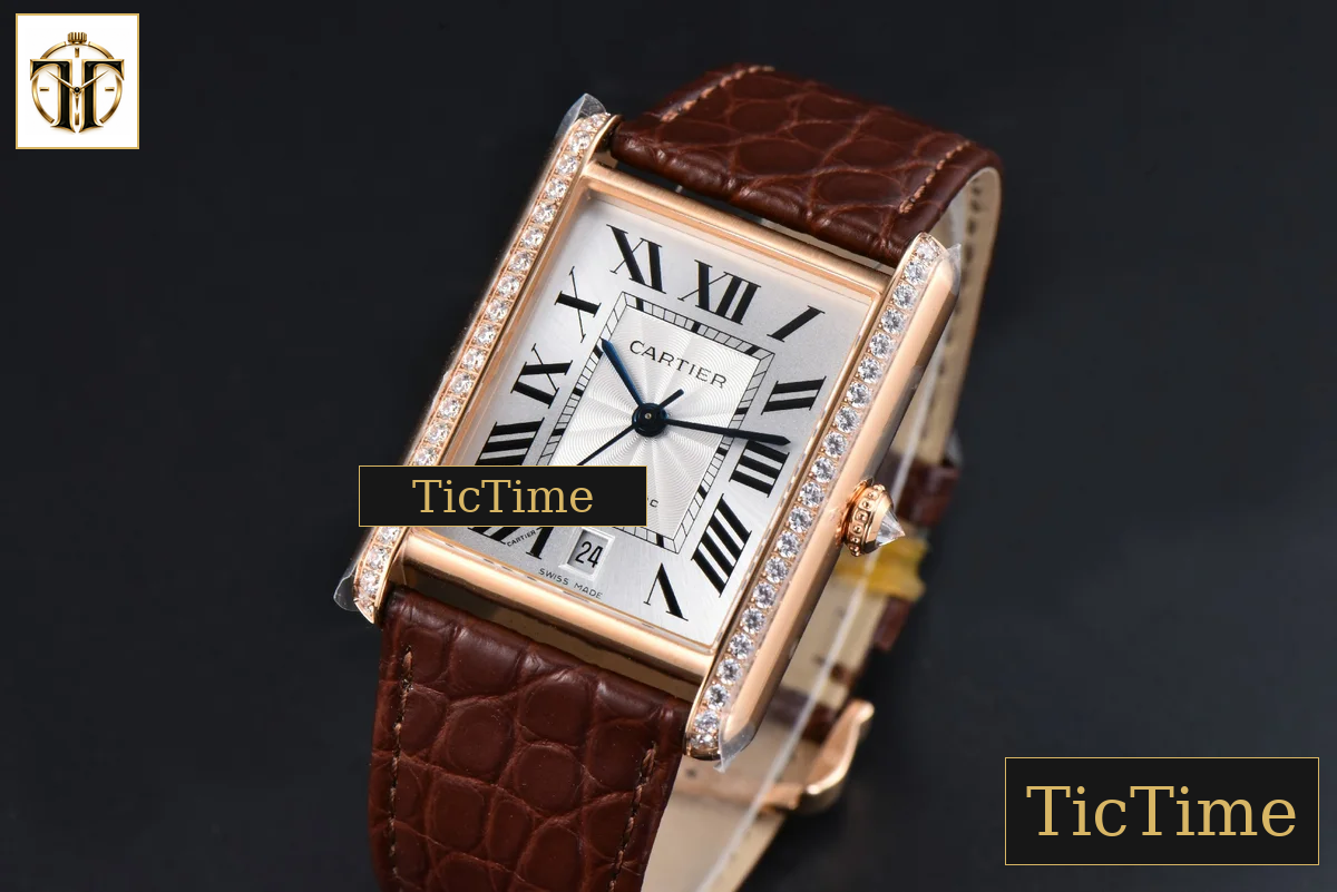Tank Solo XL Automatic 31mm x 41mm AF RG Diamond Brown Leather Strap 9015 — foto 3
