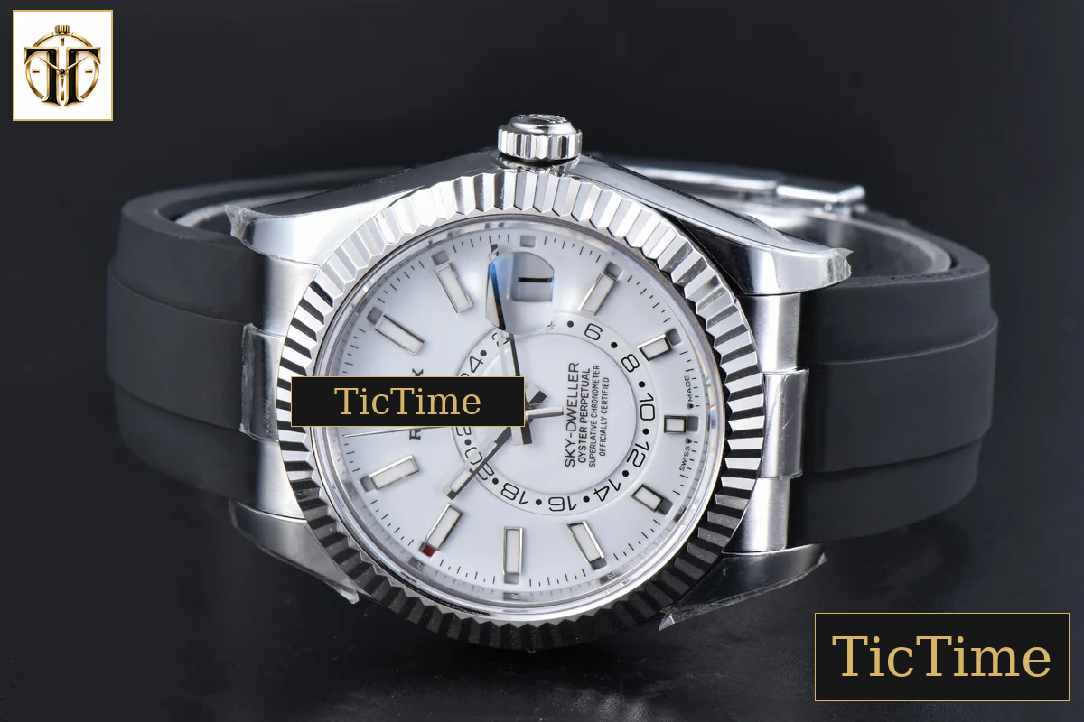 Sky-Dweller 336239 42mm ZF SS White Dial Rubber Oysterflex Strap (Tungsten) A23J — foto 15