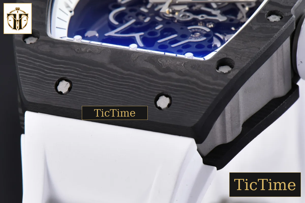 NTPT RM055 43mm ZF White Bezel White Crown White Rubber Strap V6 RMUL2 — foto 12