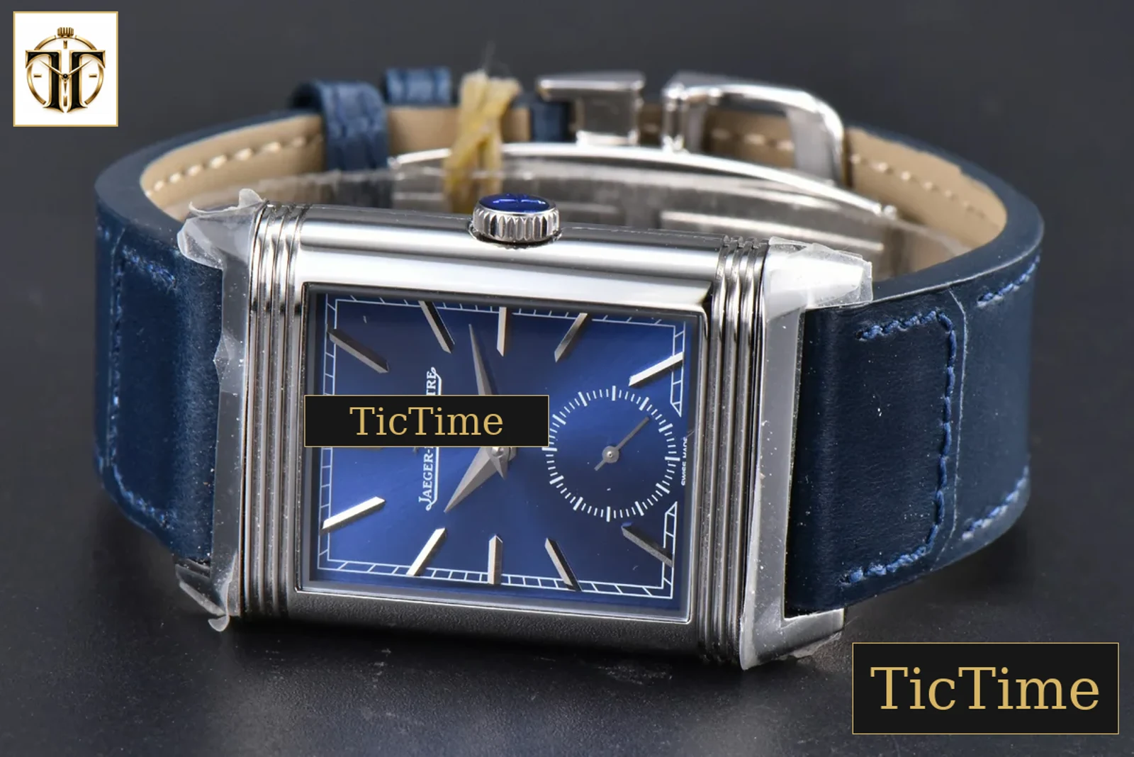 Master Reverso Tribute Small Seconds 30x47mm MGF Blue Dial Blue Leather Strap A854A — foto 12