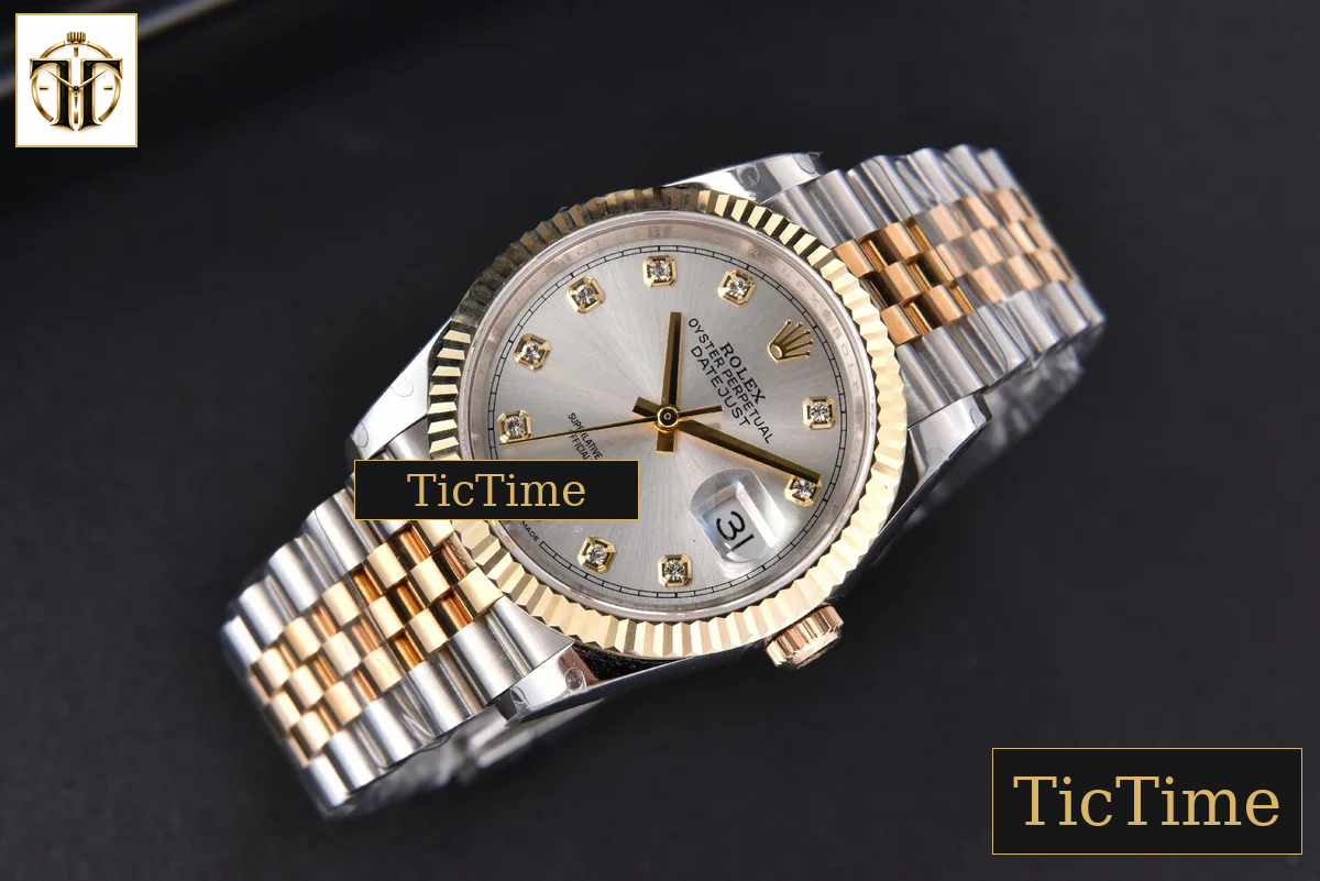 DateJust 904L 36mm GMF YG/SS Fluted Bezel Silver Dial Diamond Marker Jubilee Bracelet VR3235 — foto 3