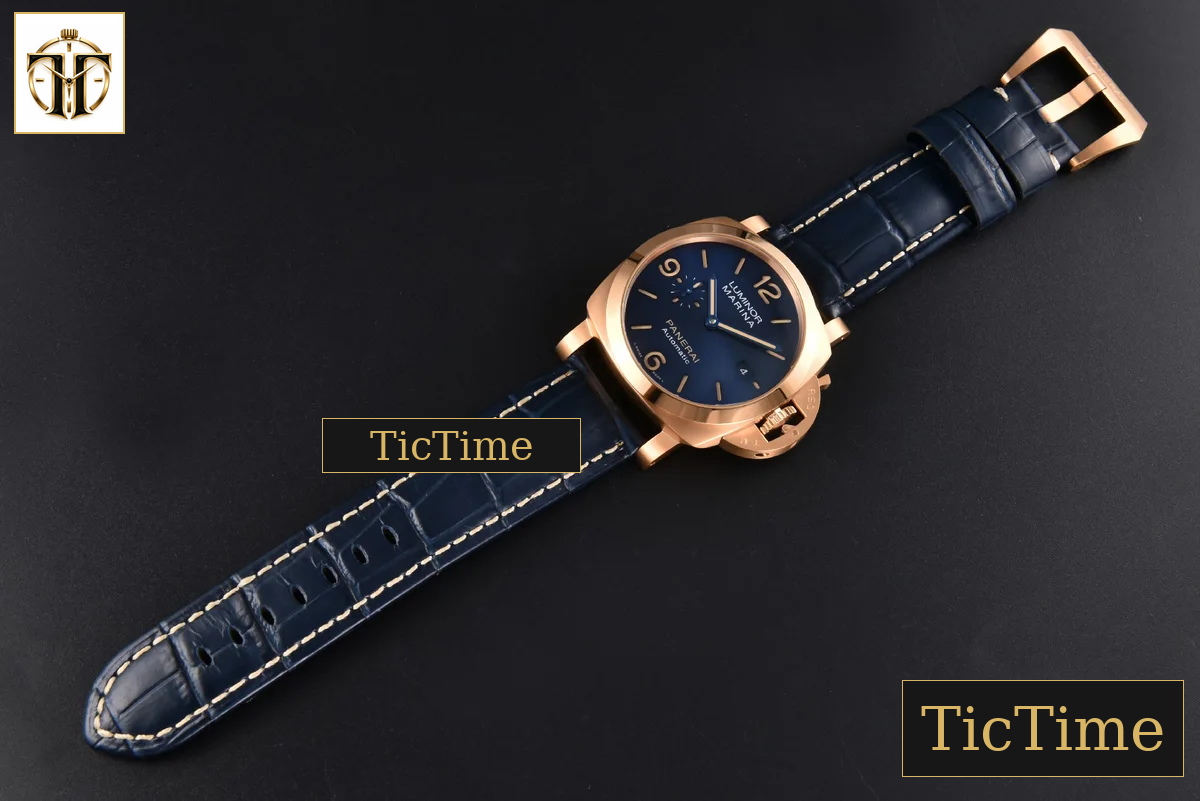 PAM1114 44mm TTF RG Blue Dial Blue Leather Strap P9010 — foto 33