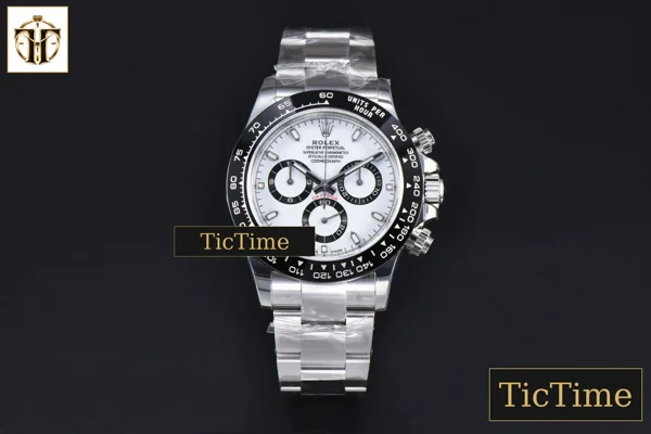 Foto frontal — Daytona Panda 904L 116500 40mm VSF White Dial SS Braclet Mod A4130