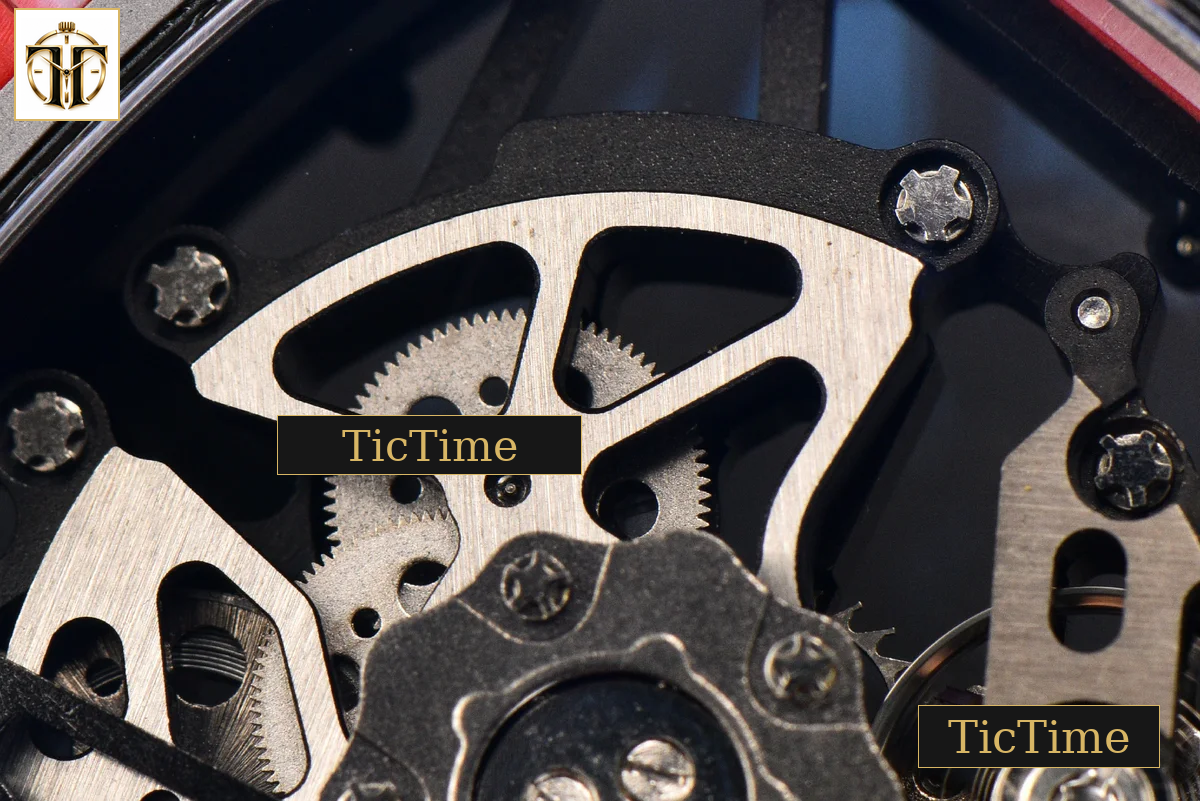 NTPT RM035-02 ZF Red Bezel Black Skeleton Dial Red Crown Red Rubber Strap V7 RMAL1 — foto 22
