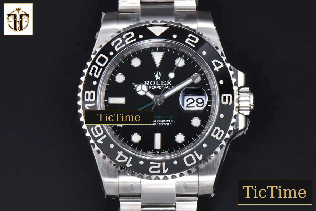 GMT Master II GRNR 904L 126710 40mm Clean Factory Black/Gray Bezel Black Dial Osyter Bracelet DD3285 — foto 2