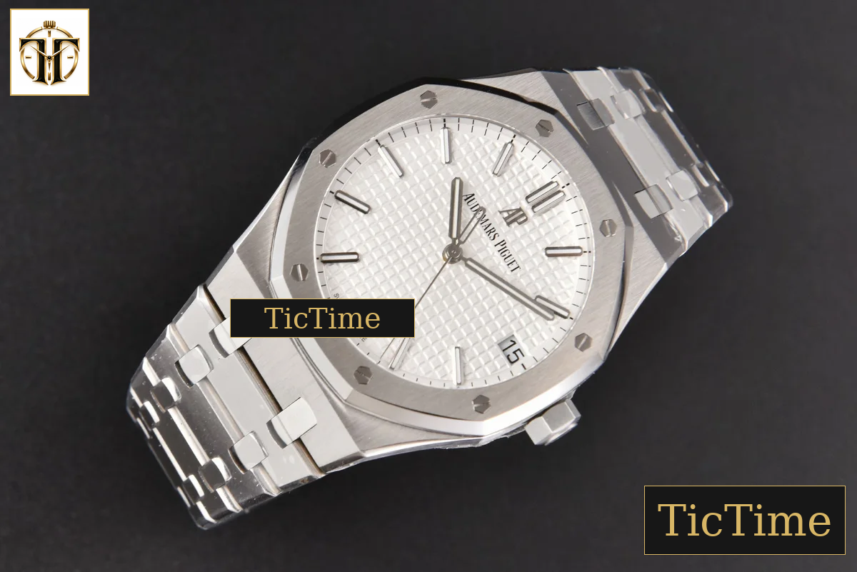Royal Oak 15500 41mm APSF White Textured Dial SS Bracelet V2 A4302 — foto 13