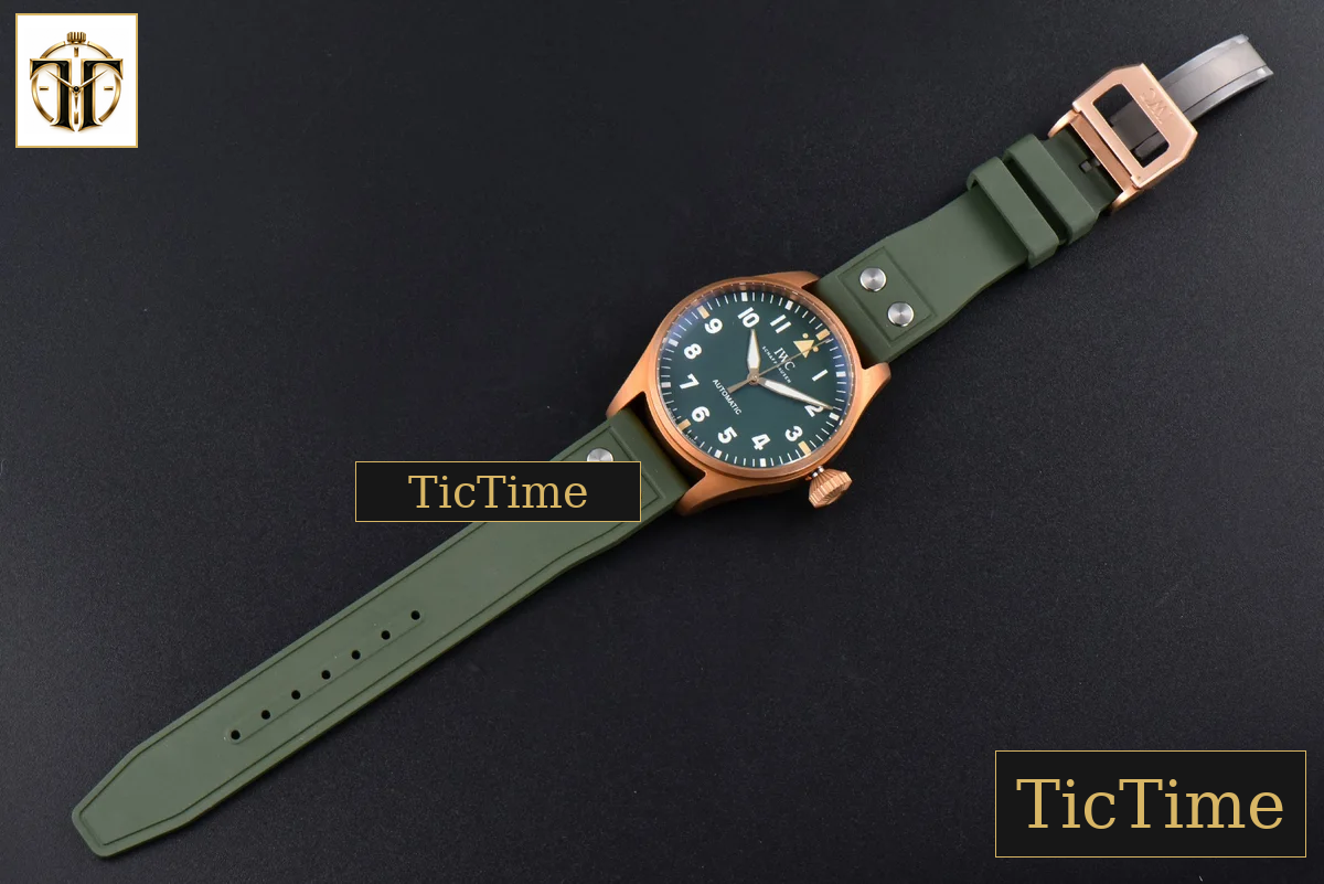 Big Pilot IW329702 43.8mm M+F Bronze Green Dial Green Rubber Strap A2892 — foto 4