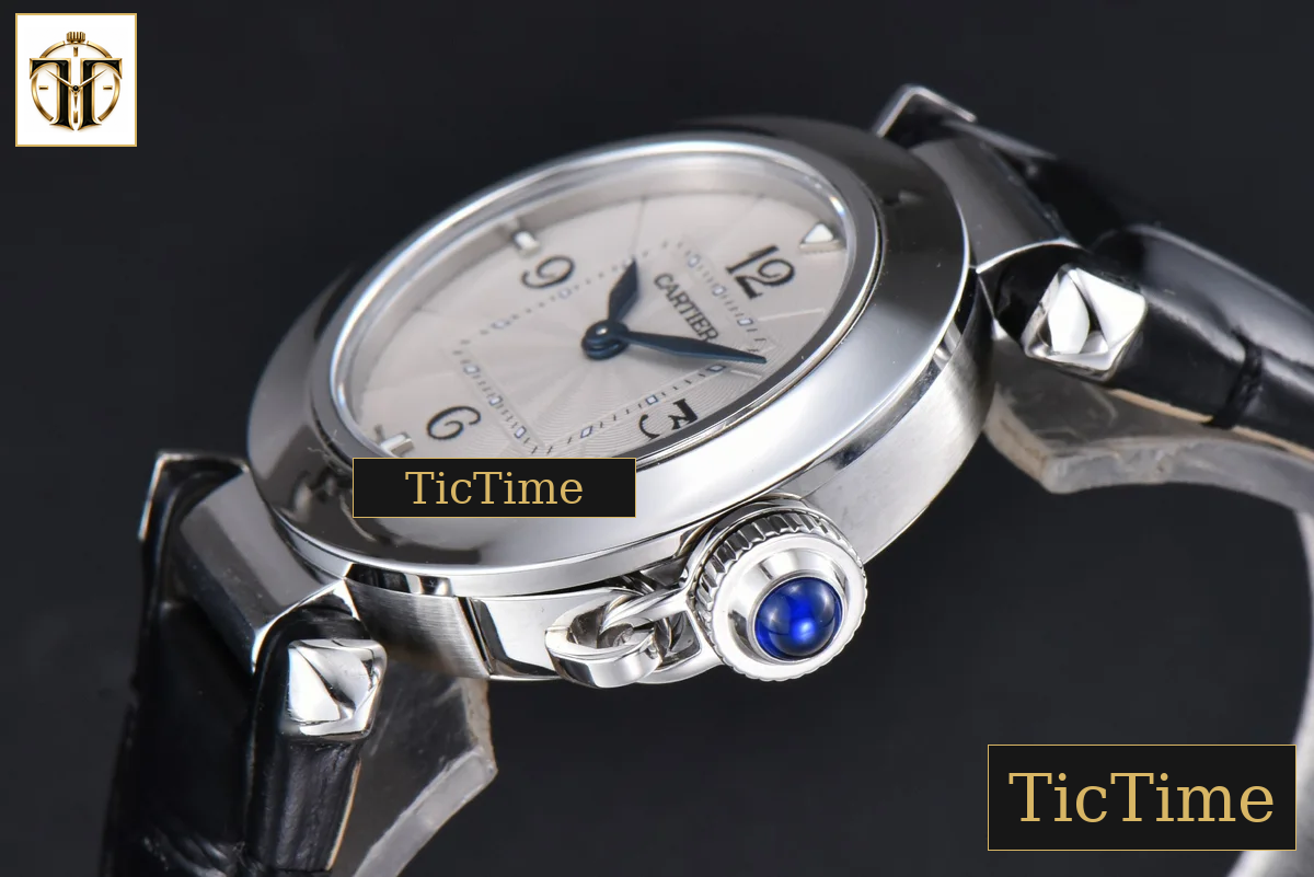 Pasha Ladies 30mm AF White Dial Black Leather Strap Jap Quartz — foto 9