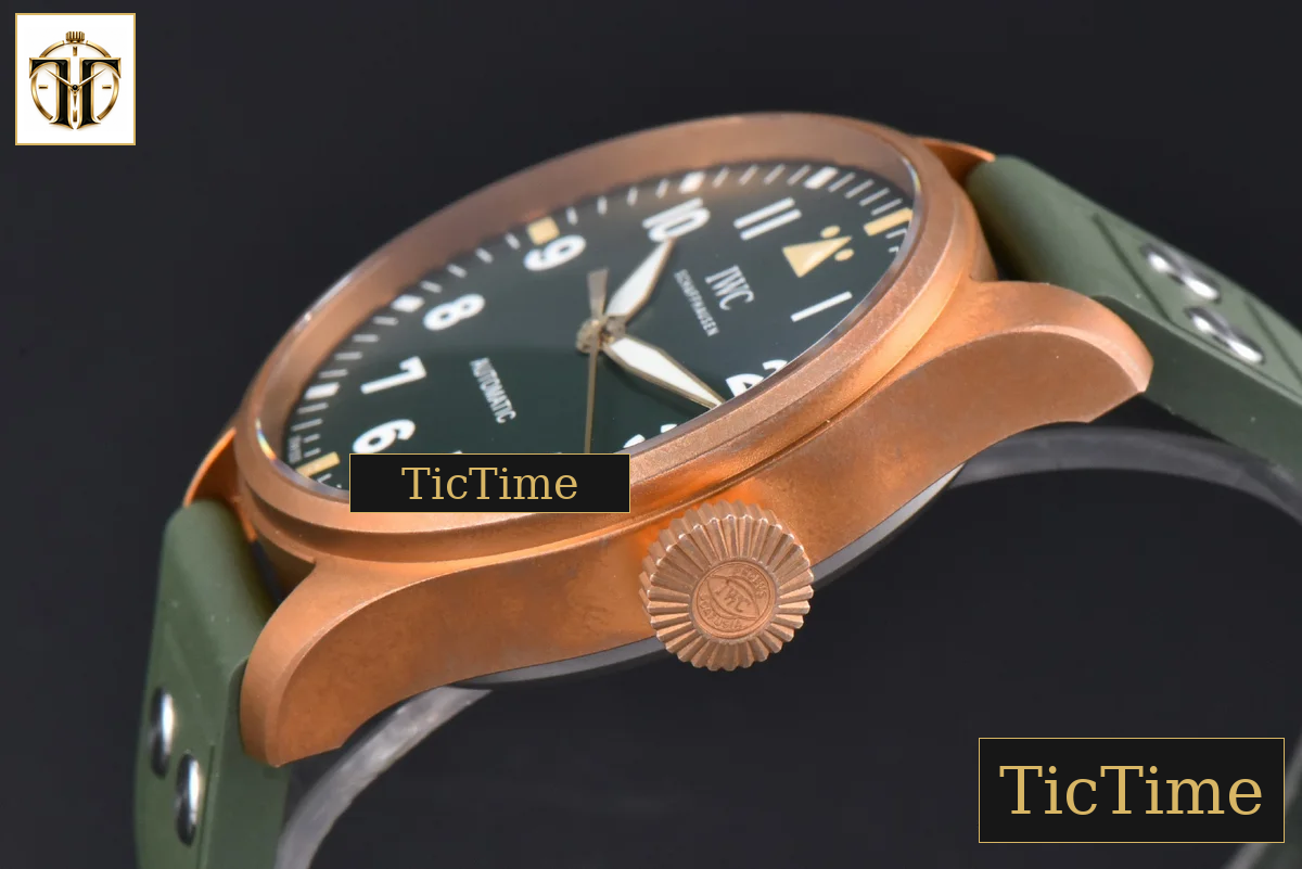Big Pilot IW329702 43.8mm M+F Bronze Green Dial Green Rubber Strap A2892 — foto 11