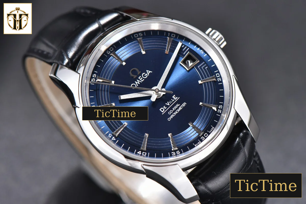 De Ville Hour Vision 41mm VSF Blue/Silver Dial Black Croco Strap A8500 — foto 4