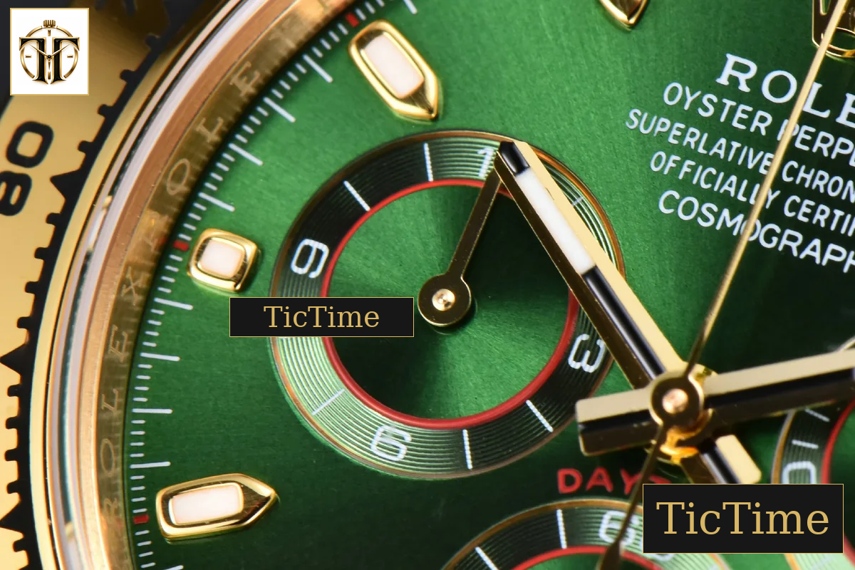 Daytona 116508 APSF YG Green Dial Lume Marker YG Bracelet SH4130 — foto 7