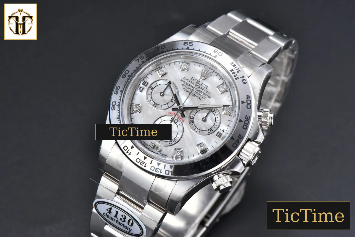 Daytona 116509 40mm Clean Factory SS MOP Dial Diamond Marker SS Bracelet A4130 — foto 5