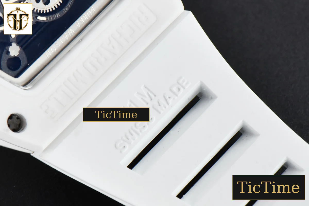 RM055 42.7mm ZF White Ceramic Black Skeleton Dial White Rubber Strap V6 NH05 — foto 18