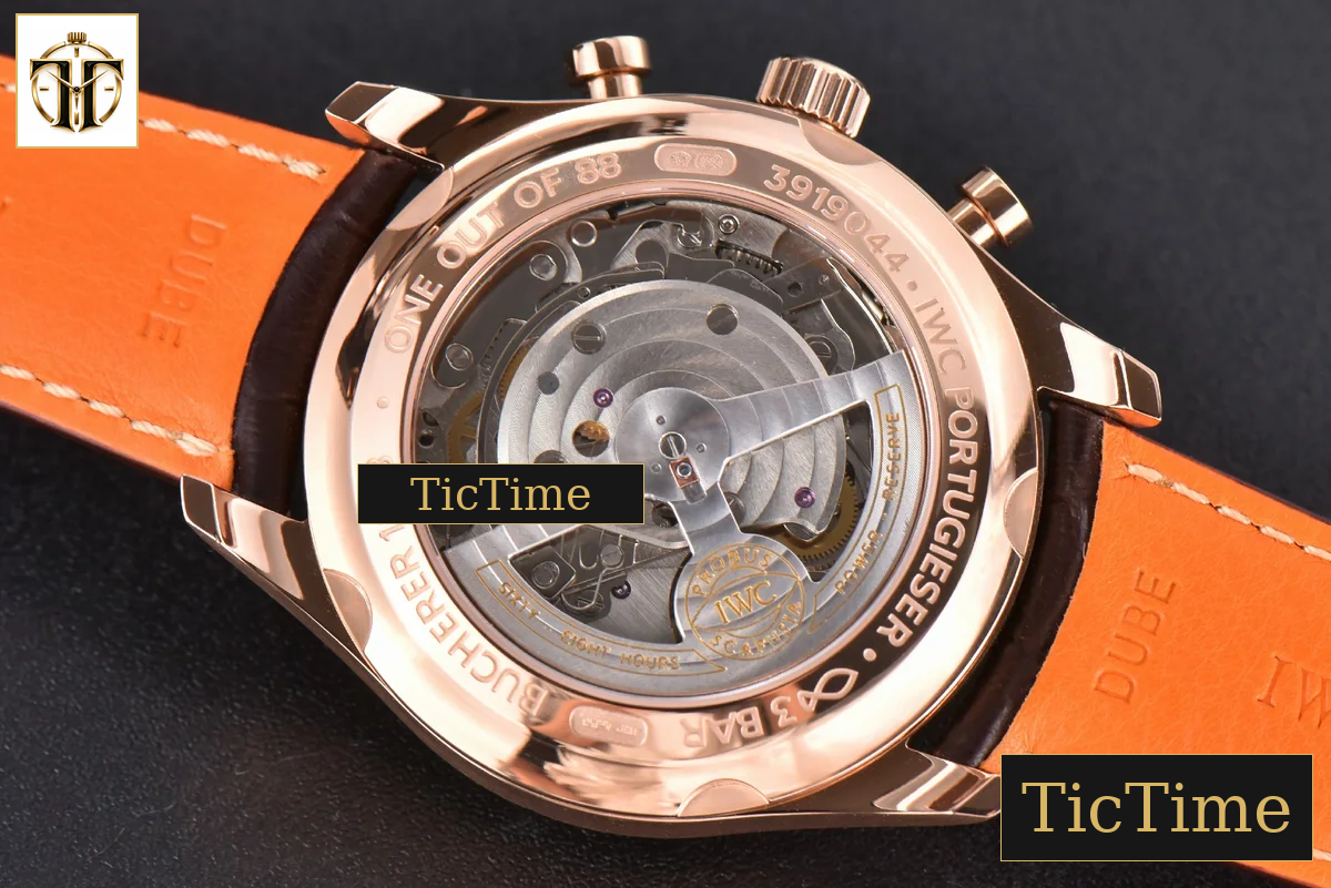 Portuguese Chrono IW390305 42mm ZF Blue Dial Brown Leather Strap A7750 — foto 14