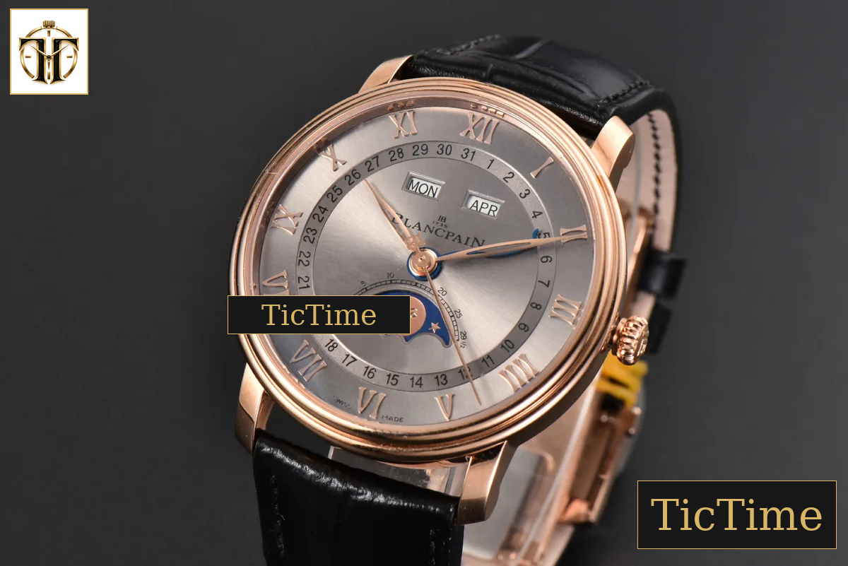 Villeret Complicated Function 6654 40mm OMF RG Silver Dial Black Leather Strap V3 A6654 — foto 4